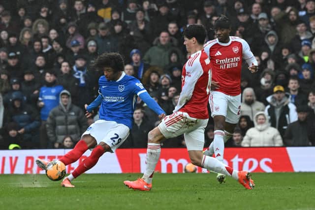 Harvey Blair impressed against Arsenal before being forced off with a hip flexor injury after 40 minutes. Picture: Graham Hunt/ProSportsImages