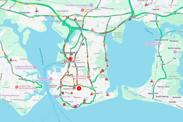 There are heavy delays on the A27 westbound from the A3 as well entering Portsmouth via the M275 and the Eastern Road.