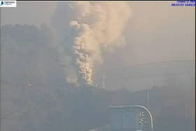 A large lorry fire has broken out on the M3.
