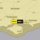 Yellow weather warning for heavy rain on January 15 2026