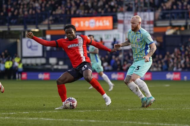 Millenic Alli in action against Pompey's Connor Ogilvie in March 2025. Picture: Jason Brown/ProSportsImages