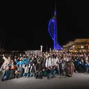 Supporters gathered in large numbers in front of the Spinnaker Tower for the launch of Portsmouth's UK City of Culture bid. Picture: Millstream Productions