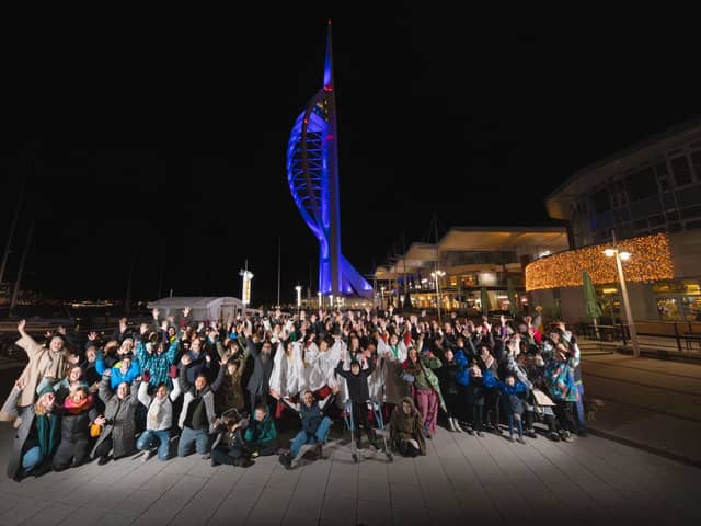 Supporters gathered in large numbers in front of the Spinnaker Tower for the launch of Portsmouth's UK City of Culture bid. Picture: Millstream Productions