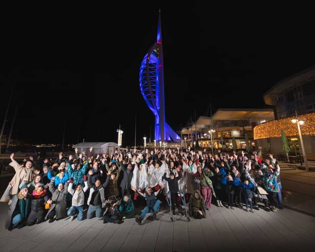 Supporters gathered in large numbers in front of the Spinnaker Tower for the launch of Portsmouth's UK City of Culture bid. Picture: Millstream Productions