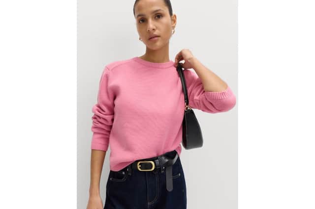 M&S cotton-rich cropped jumper in pink