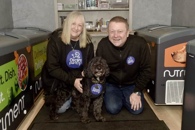Sharon Mattock and her husband Mark have started up their brand new venture - Oscar's pantry in Clanfield, which offers natural treats and raw food for cats and dogs. 


Pictured: Sharon and Mark Mattock with their dog Oscar.


Picture: Sarah Standing (130126-4220)