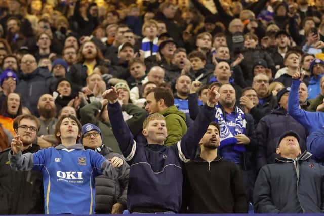 The Fratton faithful finally saw Pompey win on the road again - for the first time since August. Picture: Jez Tighe/ProSportsImages