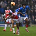 Franco Umeh in action for Pompey against Arsenal in the FA Cup