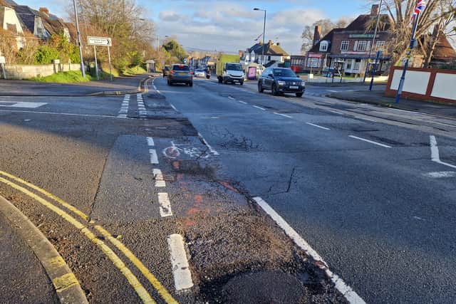 Pothole repairs in London Road, Widley, Waterlooville