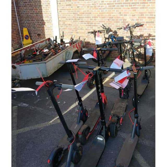 Over 35 e-bikes and e-scooters were seized in Portsmouth on Tuesday, January 20 as city-wide police operation targeted crime hotspots.