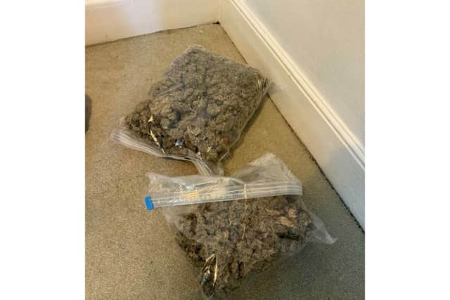 Several address searches were carried out, resulting in the discovery and seizure of two offensive weapons, a large quantity of suspected Class B drugs and several phones suspected to be linked to the supply of drugs.