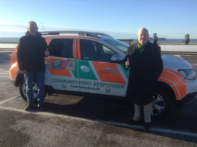 Jon Howard, Coordinator Gosport and Lee-on-Solent Community First Responders (GLCFRs) and Les Heyhoe