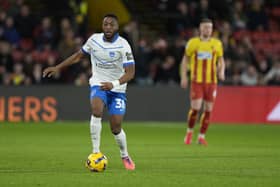 Pompey's Ebou Adams v Watford. Pic: Stephen Flynn/ProSportsImages