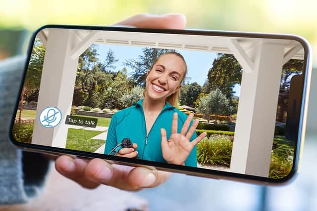 The live feed is sent straight to an app - or you can link it up to a smart speaker