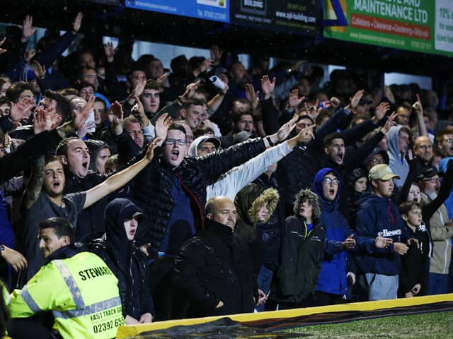 Pompey fans in the 2019 south-coast derby with Southampton