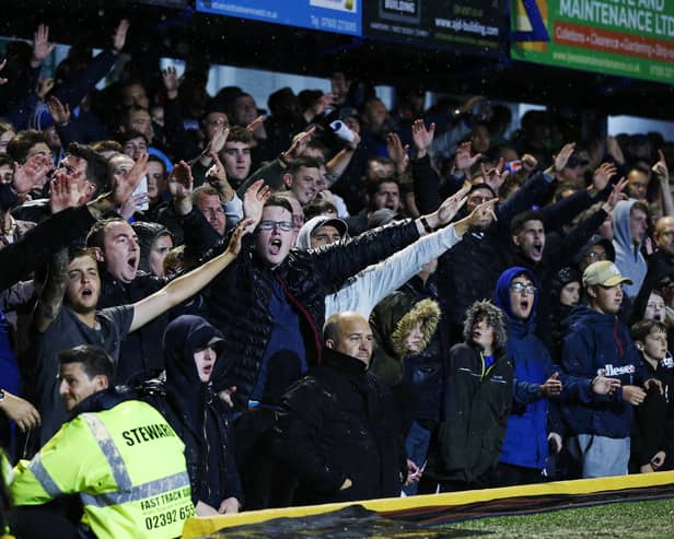 Pompey fans in the 2019 south-coast derby with Southampton