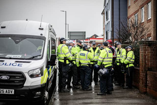 Police presence outside Fratton Park following Pompey v Saints