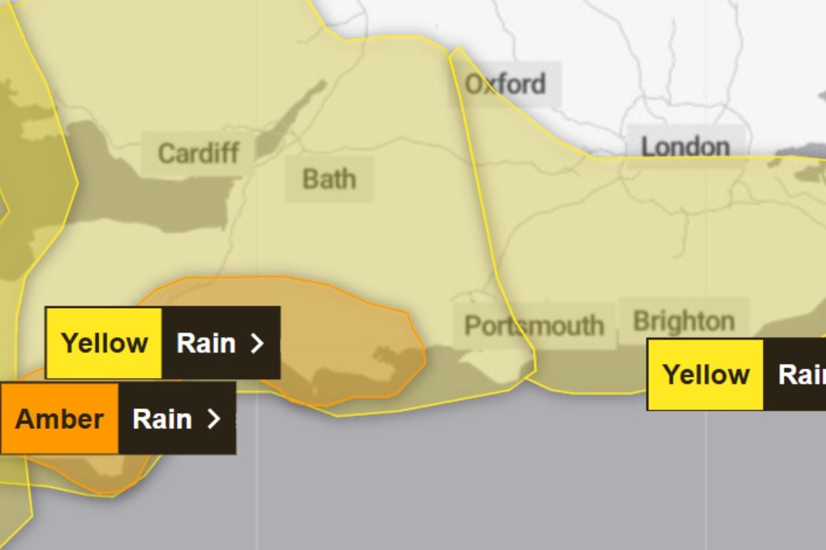 Warning issued as heavy rain from Storm Chandra to batter the south coast
