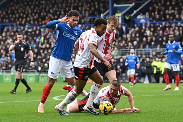 Ibane Bowat returned to Pompey's starting line-up against Southampton, despite impacted by a back issue. Picture: Graham Hunt/ProSportsImages