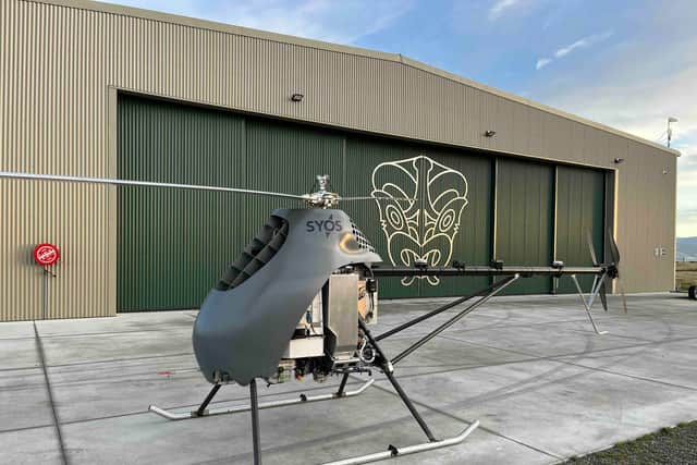 Fareham-based firm SYOS has been shortlisted to produce a futuristic helicopter drone for the British Army. Pictured is the SA200.