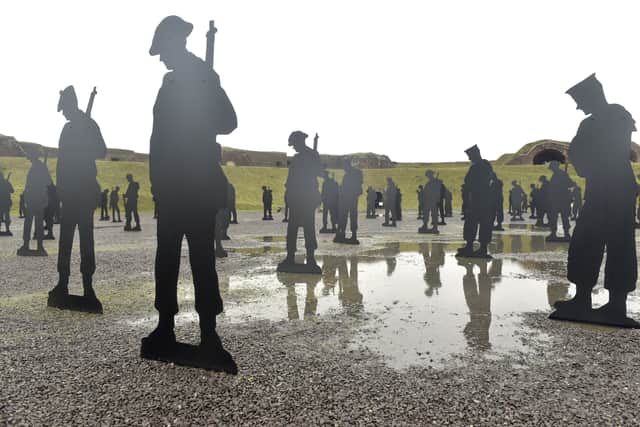 The dismantling of the Standing with Giants exhibition at Royal Armouries Fort Nelson near Fareham, started on Tuesday, January 27, 2026.