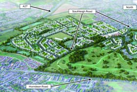 Aerial illustration of proposed development at Southleigh
