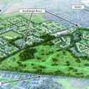 Aerial illustration of proposed development at Southleigh