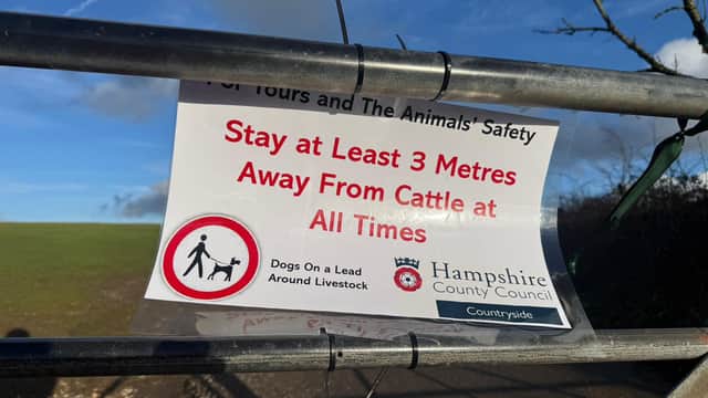 Warning sign on Butser Hill