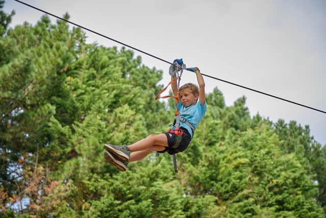 Tree top adventures at La Grande Metairie run by Forêt Adrénaline