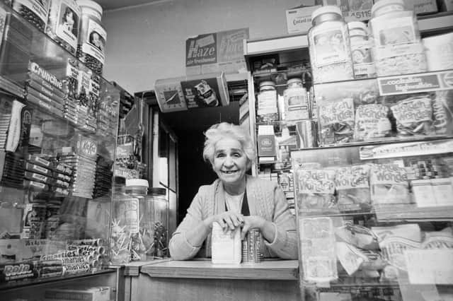 A traditional sweet shop in the 70s
