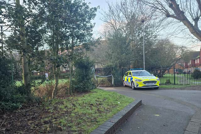 Policeput a cordon in place after a man was stabbed in Fyining Street, Landport.