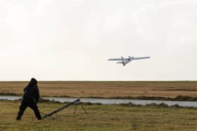 Providence Drone being deployed on Trial Eagle Eye. Several trials have taken place to test the aviators ability to operate drones and helicopters.
