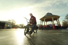 Effraim Catlow, professional BMX flatland rider and manager of Southsea Skatepark.