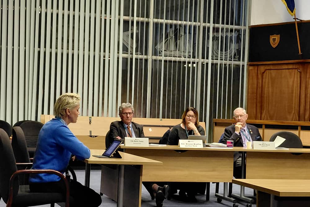 Left to Right Cllr Lesley Meenaghan, Cllr Kevin Casey, Cllr Kirsten Bradley and Cllr Alan Scard at Gosport Borough Council regulatory board meeting on January 28