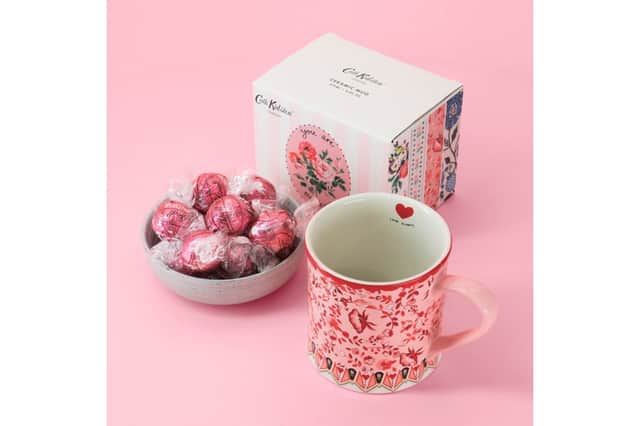 Cath Kidston mug and Lindt chocolate truffles