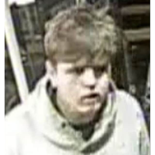 Police would like to speak to this man after a group of teenagers assaulted a man outside Fareham Train Station on December 14.