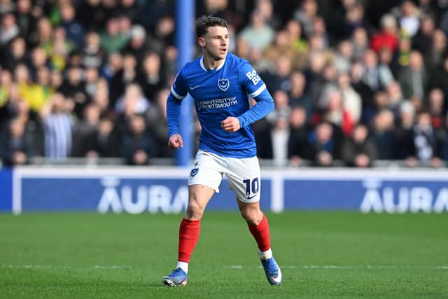 Adrian Segecic was unused off Pompey’s bench at Charlton as a precaution over his dead leg. Picture: Graham Hunt/ProSportsImages