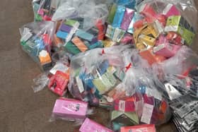 Some of the illegal vapes seized by Hampshire County Council's Trading Standards