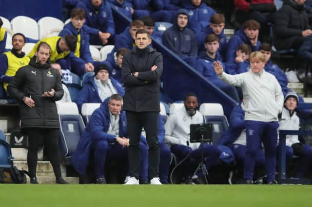 John Mousinho ranked Jacob Brown's debut at Preston as a 'pretty good performance'. Picture: Alun Roberts/ProSportsImages
