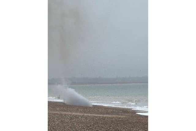 A controlled explosion has taken place after a suspected unexploded ordnance was found on Southsea beach on Sunday, February 8.