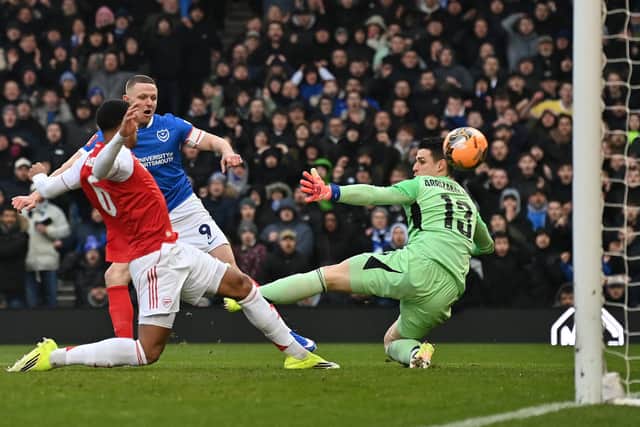 Colby Bishop scored against Arsenal in last month’s FA Cup third round fixture. Picture: Glyn KIRK / AFP via Getty Images