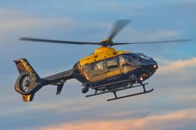 The National Police Air Service sent a helicopter to the incident at Dearne Valley Parkway. Photo: NPAS