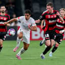 Pompey defender Jacob Farrell in action for Western Sydney Wanderers against Melbourne City on Saturday. Pic: Getty