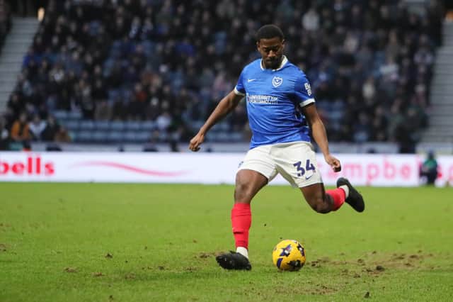 Aji Alese made his Pompey debut at Preston on Saturday, featuring off the bench for four minutes. Picture: Alun Roberts/ProSportsImages