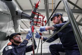 During National Apprenticeship Week, PLET Ben King and PLET Lavery is training as an Air Engineering Technician at HMS Sultan, developing hands-on engineering skills in the workshop.