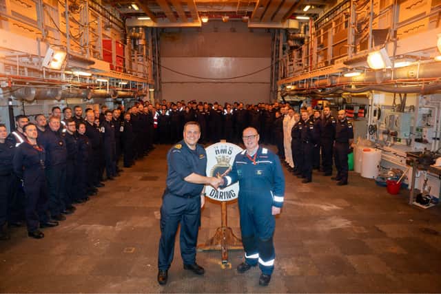 Royal Navy sailors are now in control of the Type 45 destroyer HMS Daring, with the vessel closer to being part of the fleet again after more than 3,000 days.