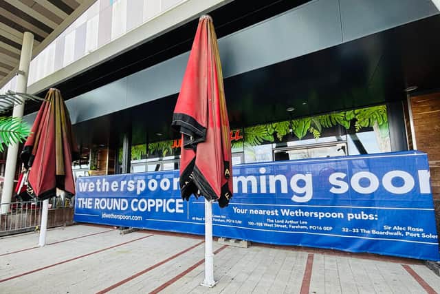 Work has commenced at the former Jurassic Grill in Whiteley to turn the dinosaur themed venue into a new Wetherspoons. 

Picture: Sarah Standing