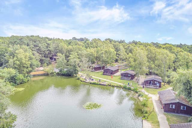 The lodges are large enough for six people, and all set in the countryside