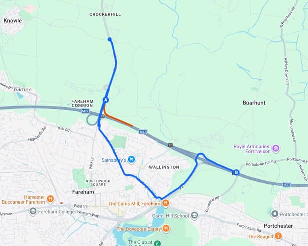 M27 Junction 10 diversion route for overnight closure on February 19