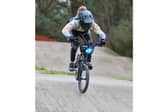 Annabel Townsend on her BMX bike which has been stolen.